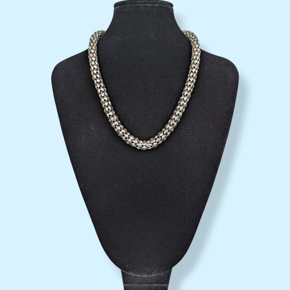(2/$20) Vintage Bumpy Hollow Silver Tone Chain - Picture 2 of 5